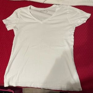 Eddie Bauer White V-Neck Tee